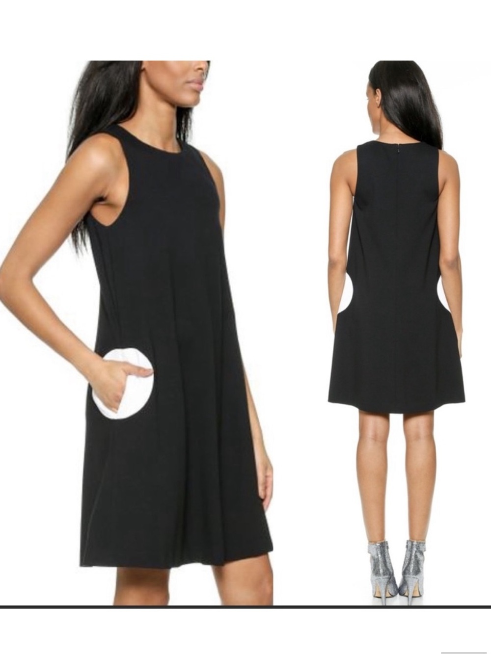 Lisa Perry Black & White Mini Jersey Dress